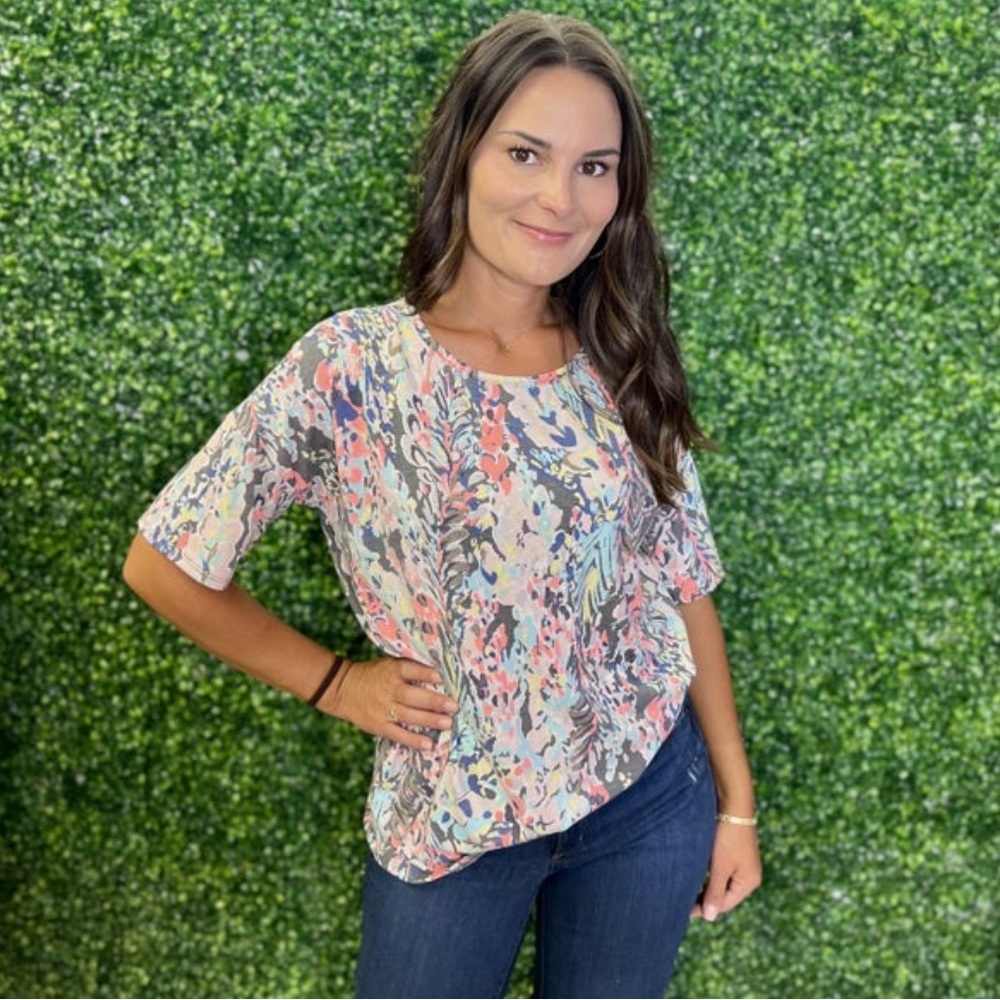 Watercolor floral shirt